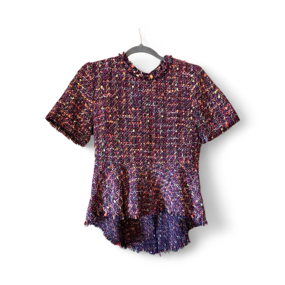 Zara Colorful Tweed Top